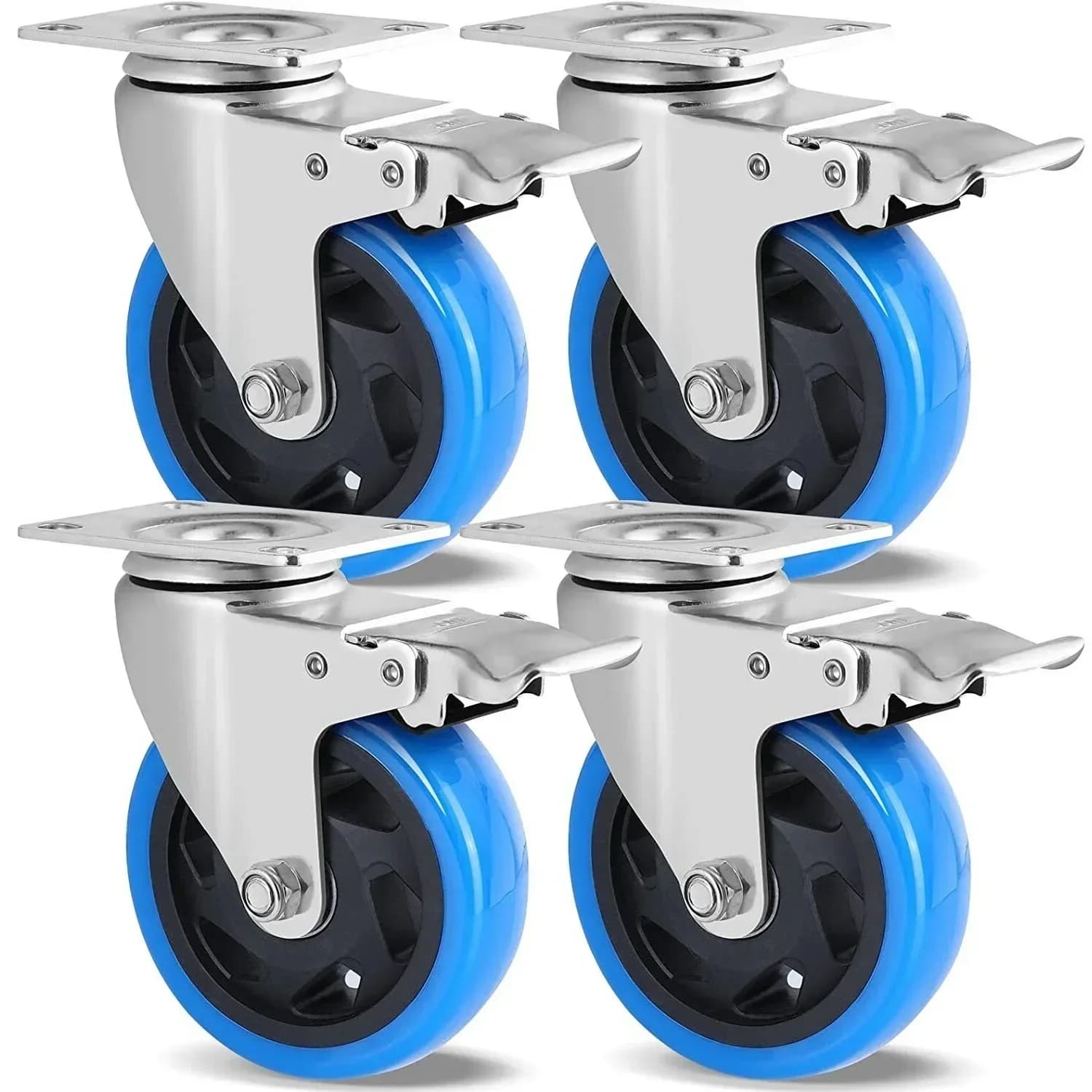 Transport Rollers 100MM Swivel Casters with Brake For All Types Of Floors, Furniture Transport Industrial Transport & Logistics