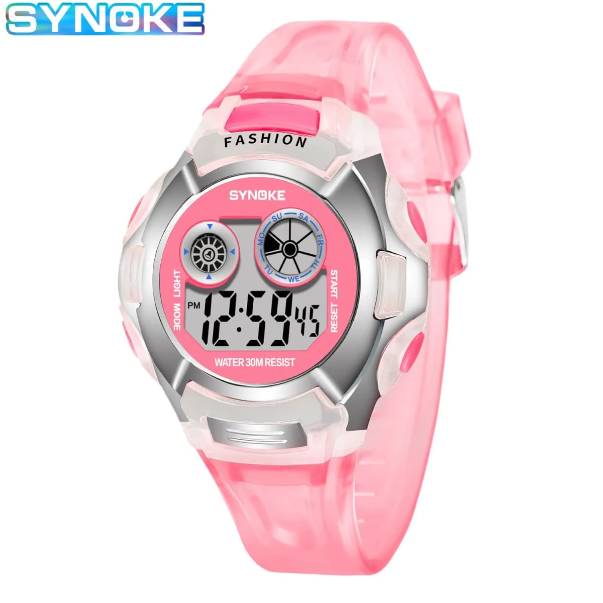 SYNOKE Student Electronic Watch Waterproof Sports Children Watch Glow Multi Function Digital Watch Seven Colors Light Gift
