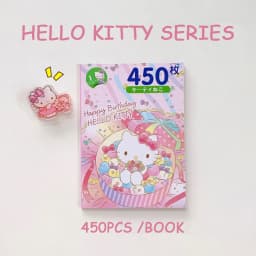 450Pcs Sanrio Kuromi Hello Kitty Sticker Book Melody Goo Card Cartoon Kawaii Sticker Hand Account Decoration For Girls Gift