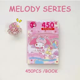 450Pcs Sanrio Kuromi Hello Kitty Sticker Book Melody Goo Card Cartoon Kawaii Sticker Hand Account Decoration For Girls Gift