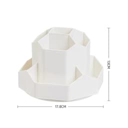 360°Rotatable Pen Holder Large Capacity Desk Pencil Storage Box 9-Grid Stationery Organizer School Office Pen Stand