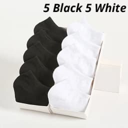 10 Pairs Men's Polyester Boat Socks New Style Black White Grey Business Men Stockings Soft Breathable Summer for Male