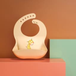 Waterproof Baby Bibs Baby Stuff Cute Cartoon Animal Printed Kids Bib Girl Boy Adjustable Soft Silicone Bib Baby Feeding Stuff