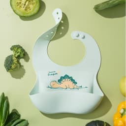 Waterproof Baby Bibs Baby Stuff Cute Cartoon Animal Printed Kids Bib Girl Boy Adjustable Soft Silicone Bib Baby Feeding Stuff