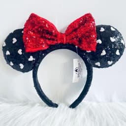 Disney Minnie Ear Headband For Women Disneyland Headband Mickey Adult/Child Ears Leather Plush Sequin Cosplay Girls Accessories