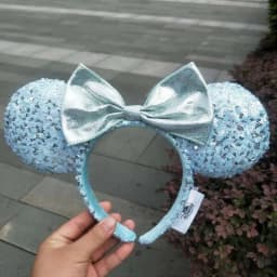 Disney Minnie Ear Headband For Women Disneyland Headband Mickey Adult/Child Ears Leather Plush Sequin Cosplay Girls Accessories