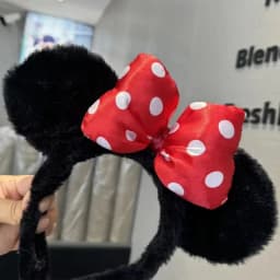 Disney Minnie Ear Headband For Women Disneyland Headband Mickey Adult/Child Ears Leather Plush Sequin Cosplay Girls Accessories