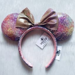 Disney Minnie Ear Headband For Women Disneyland Headband Mickey Adult/Child Ears Leather Plush Sequin Cosplay Girls Accessories