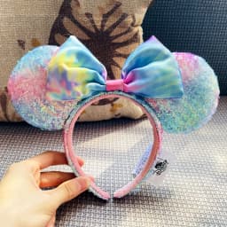 Disney Minnie Ear Headband For Women Disneyland Headband Mickey Adult/Child Ears Leather Plush Sequin Cosplay Girls Accessories