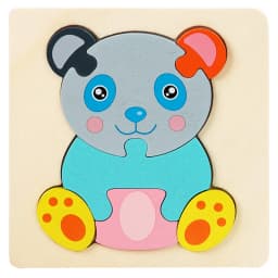 Wooden Puzzle Montessori Animals Carton Colorful Learning Education Toys Tangram Jigzaw Cognitive Wood For Children Kids Gift