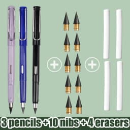 17pcs Set Infinity Pencils No Sharpening Eternity Pencils No Ink Kawaii Unlimited Pens Art Supplies School Stationery Nib Eraser