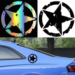 G111 12X12CM Car Stickers 3 Colors Star Graphic Motorcycle Decals Vinyl Car-Styling