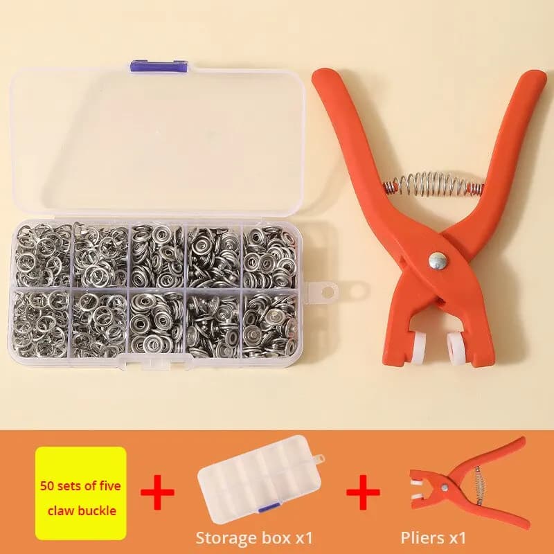 Snap Button Kit With Hand Pressure Pliers 50pcs Snaps , Metal Snaps For Sewing, Sewing Snaps For DIY Crafts Clothes Hats