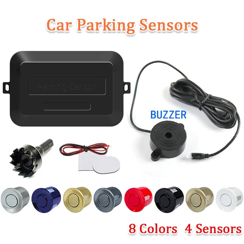 SINOVCLE 4 Sensors Buzzer 22mm Car Parking Sensor Kit Reverse Backup Radar Sound Alert Indicator Probe System 12V  Free Shipping