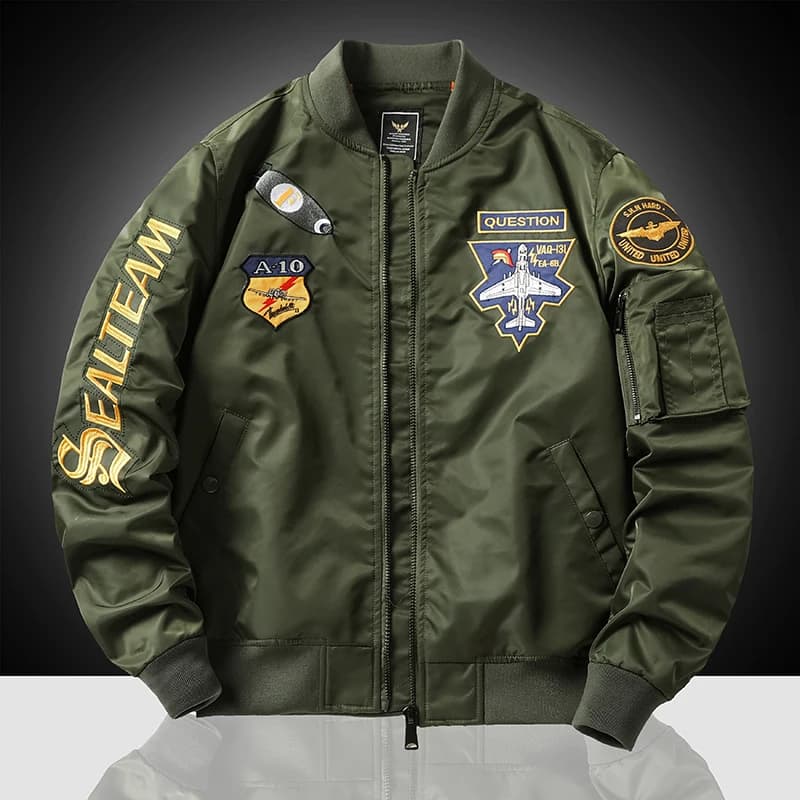 MA-1 American overalls pilot jacket Men's autumn and winter thickened Baseball uniform Trendy coat Men's military fan jacket Men