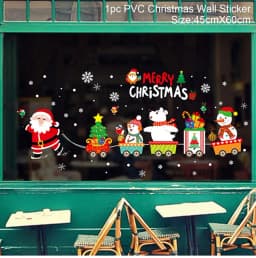 Christmas Window Sticker Merry Christmas Decorations For Home 2024 Cristmas Ornament Xmas Navidad Natal Gifts New Year 2025