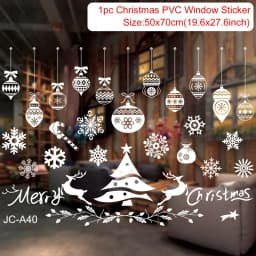 Christmas Window Sticker Merry Christmas Decorations For Home 2024 Cristmas Ornament Xmas Navidad Natal Gifts New Year 2025