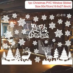 Christmas Window Sticker Merry Christmas Decorations For Home 2024 Cristmas Ornament Xmas Navidad Natal Gifts New Year 2025