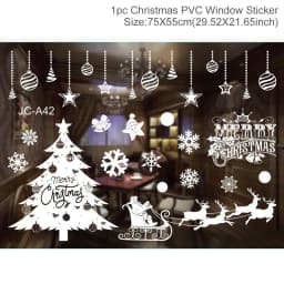 Christmas Window Sticker Merry Christmas Decorations For Home 2024 Cristmas Ornament Xmas Navidad Natal Gifts New Year 2025