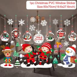 Christmas Window Sticker Merry Christmas Decorations For Home 2024 Cristmas Ornament Xmas Navidad Natal Gifts New Year 2025