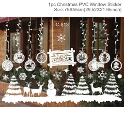 Christmas Window Sticker Merry Christmas Decorations For Home 2024 Cristmas Ornament Xmas Navidad Natal Gifts New Year 2025