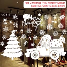 Christmas Window Sticker Merry Christmas Decorations For Home 2024 Cristmas Ornament Xmas Navidad Natal Gifts New Year 2025