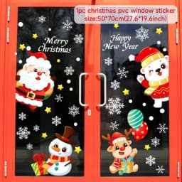 Christmas Window Sticker Merry Christmas Decorations For Home 2024 Cristmas Ornament Xmas Navidad Natal Gifts New Year 2025