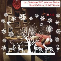 Christmas Window Sticker Merry Christmas Decorations For Home 2024 Cristmas Ornament Xmas Navidad Natal Gifts New Year 2025