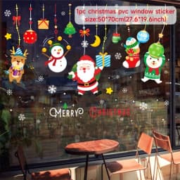 Christmas Window Sticker Merry Christmas Decorations For Home 2024 Cristmas Ornament Xmas Navidad Natal Gifts New Year 2025