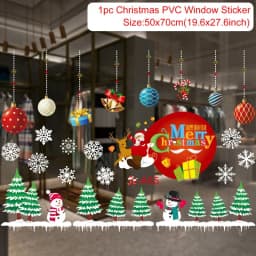 Christmas Window Sticker Merry Christmas Decorations For Home 2024 Cristmas Ornament Xmas Navidad Natal Gifts New Year 2025