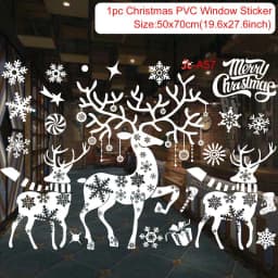Christmas Window Sticker Merry Christmas Decorations For Home 2024 Cristmas Ornament Xmas Navidad Natal Gifts New Year 2025