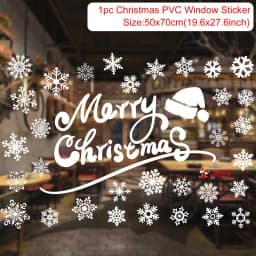 Christmas Window Sticker Merry Christmas Decorations For Home 2024 Cristmas Ornament Xmas Navidad Natal Gifts New Year 2025