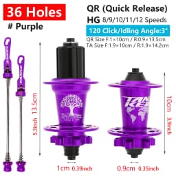 TANKE 120 Click Hub 6 Bearing MTB Mountain Bike Hub Front Rear Thru HG 28 32 36 Holes Disc Brake Bicycle Hubs 8 9 10 11 12 Speed