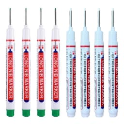 8Pcs/Set 20mm Deep Hole Long Nib Head Markers For Metal Perforating Pen Waterproof Bathroom Woodworking Decoration Multi-Purpose