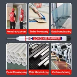 8Pcs/Set 20mm Deep Hole Long Nib Head Markers For Metal Perforating Pen Waterproof Bathroom Woodworking Decoration Multi-Purpose