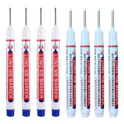 8Pcs/Set 20mm Deep Hole Long Nib Head Markers For Metal Perforating Pen Waterproof Bathroom Woodworking Decoration Multi-Purpose