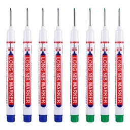 8Pcs/Set 20mm Deep Hole Long Nib Head Markers For Metal Perforating Pen Waterproof Bathroom Woodworking Decoration Multi-Purpose