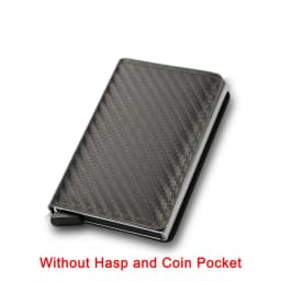 Carbon Fiber Slim Aluminum Men Wallet ID Credit Card Holder Mini RFID Wallet Automatic Pop up Bank Card Case Black Vallet 2023