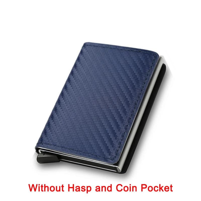 Carbon Fiber Slim Aluminum Men Wallet ID Credit Card Holder Mini RFID Wallet Automatic Pop up Bank Card Case Black Vallet 2023
