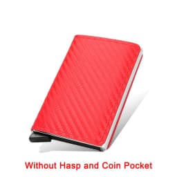 Carbon Fiber Slim Aluminum Men Wallet ID Credit Card Holder Mini RFID Wallet Automatic Pop up Bank Card Case Black Vallet 2023