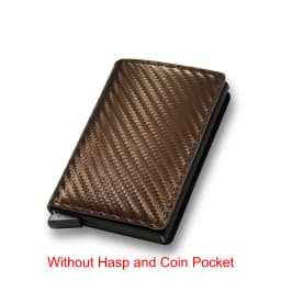 Carbon Fiber Slim Aluminum Men Wallet ID Credit Card Holder Mini RFID Wallet Automatic Pop up Bank Card Case Black Vallet 2023