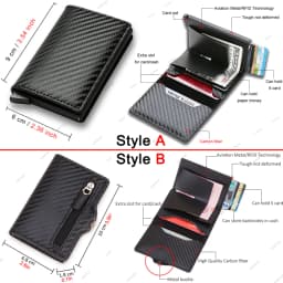 Carbon Fiber Slim Aluminum Men Wallet ID Credit Card Holder Mini RFID Wallet Automatic Pop up Bank Card Case Black Vallet 2023