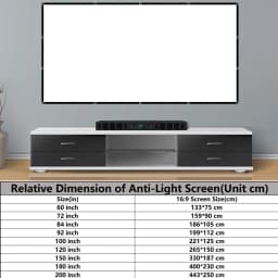 VEIDADZ 60-200 inch Portable Foldable Projector Screen High Density White No Creases Soft Projection Screen 16:9 Indoor Outdoor