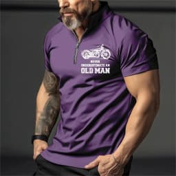 Vintage Short Sleeve Men's Polo Shirts Motocycle 3d Print Lapel Zipper Man Top High Quality Oversized Male Shirt Casual Clothing