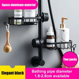 Bathroom Shelves Shower Rack Aluminum Basket For Shampoo Soap Bathroom Storage Adjustable Kitchen Faucet Sink Rag Holders