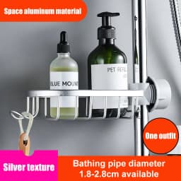 Bathroom Shelves Shower Rack Aluminum Basket For Shampoo Soap Bathroom Storage Adjustable Kitchen Faucet Sink Rag Holders