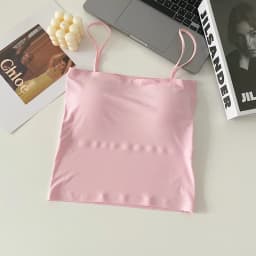 Summer Ice Silk Camisole Women's Chest Pad Anti-light Bottoming Beautiful Back Underwear Short Top Can Be Worn Outside Wholesale