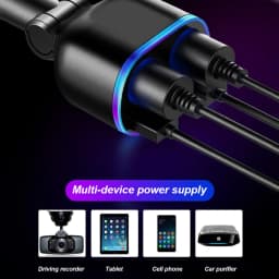 12V/24V 66W Sockets Cigarette Lighter Car Charger Splitter Adapter Multi Power Outlet LED Voltage Display Dual USB Port QC3.0