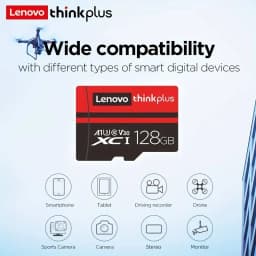 Lenovo ThinkPlus Mini SD Card Class 10 TF Flash Card 256GB 128GB 64GB 32GB Red & Black Memory Card For Mobile Phone PC Speaker H