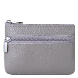 Leather 2 Zipper Coin Purse Wallet With Card Slots, Coin Organizer, Change Holder,Card Case, Leather Zipper Storage Bag for Men